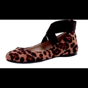Leopard Print Ballet Flats With Zipper